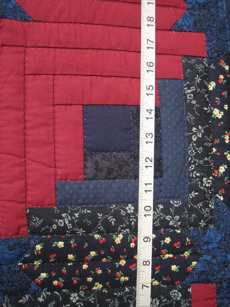Stars Log Cabin Patchwork Amish Quilt 106x115
