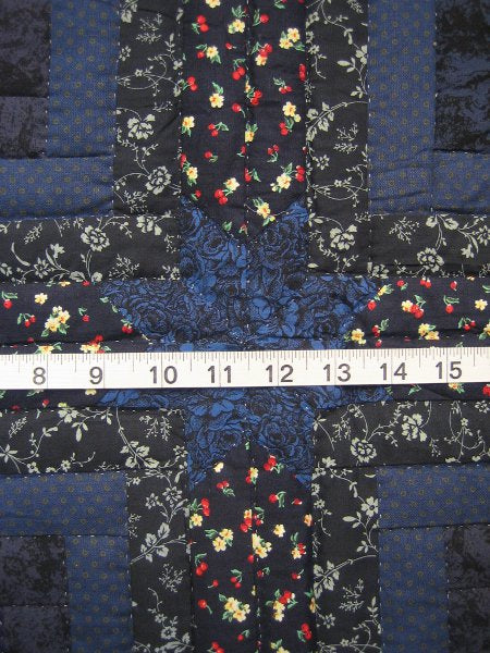Stars Log Cabin Patchwork Amish Quilt 106x115