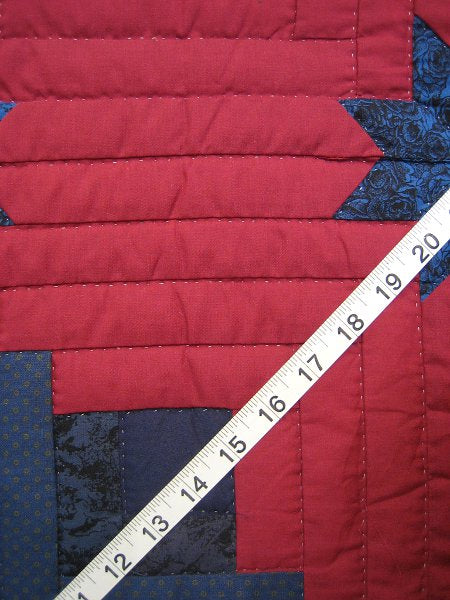Stars Log Cabin Patchwork Amish Quilt 106x115