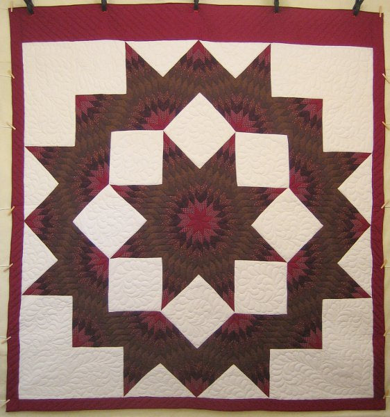 Reflected Rising Star Patchwork Amish Quilt 106x114