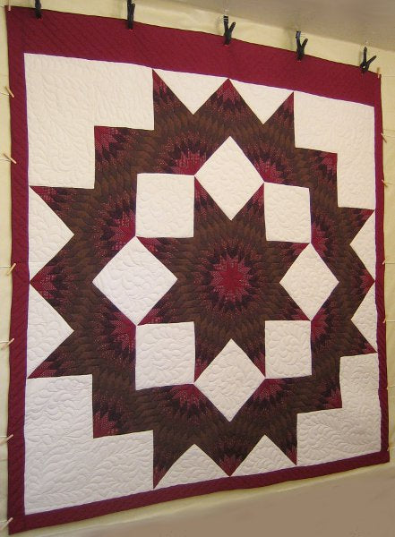 Reflected Rising Star Patchwork Amish Quilt 106x114