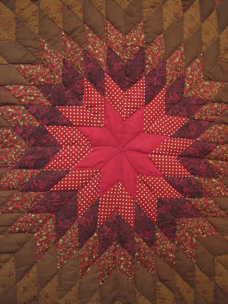 Reflected Rising Star Patchwork Amish Quilt 106x114