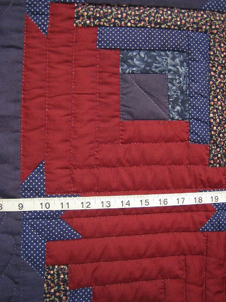 Stars Above Log Cabin Amish Quilt 100x117