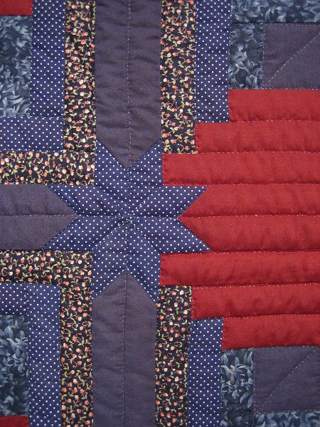 Stars Above Log Cabin Amish Quilt 100x117