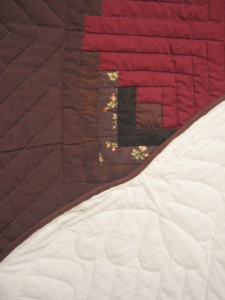 Log Cabin Fan Amish Quilt 101x115