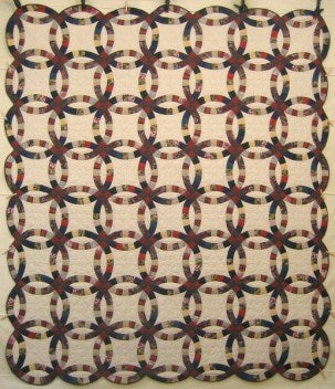 Double Wedding Ring Amish Quilt 98x113