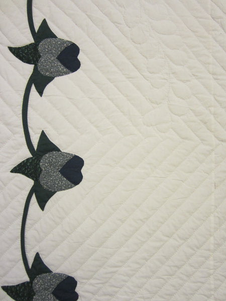 Heart of Roses Applique Amish Quilt with Border King