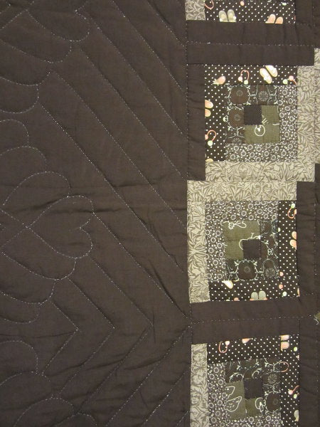 Log Cabin Star Patchwork Amish Quilt 106x119