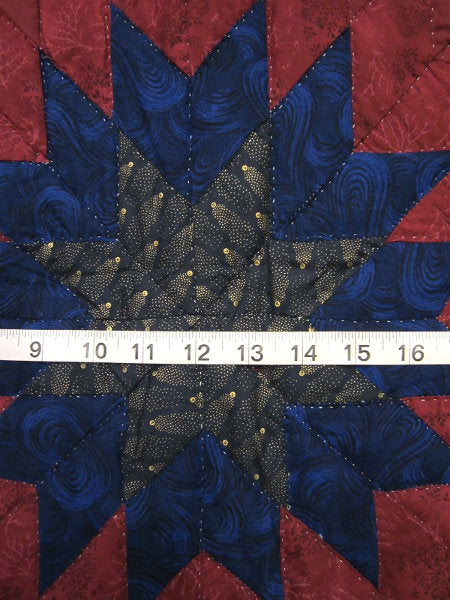 Star Log Cabin Patchwork Amish Quilt 103x116