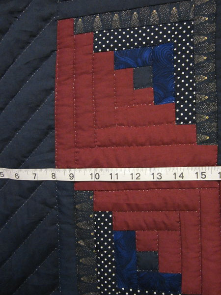 Star Log Cabin Patchwork Amish Quilt 103x116