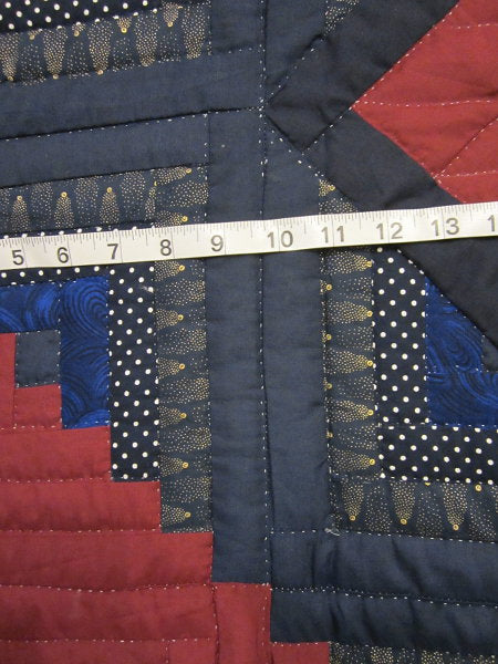 Star Log Cabin Patchwork Amish Quilt 103x116