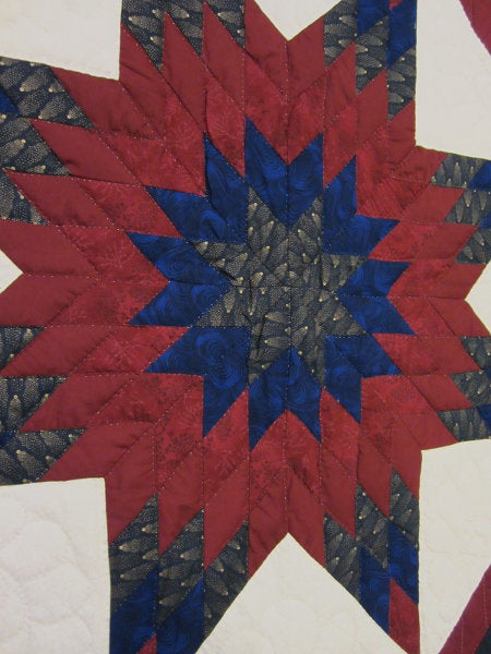 Star Log Cabin Patchwork Amish Quilt 103x116