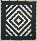 Log Cabin Fan Amish Quilt 103x112