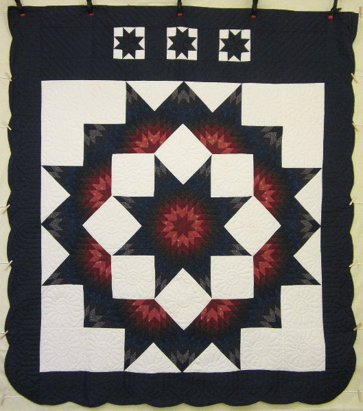 Broken Star Burst Amish Quilt 103x116