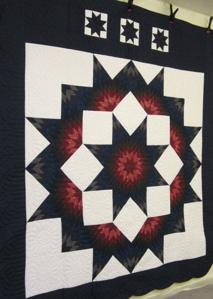 Broken Star Burst Amish Quilt 103x116