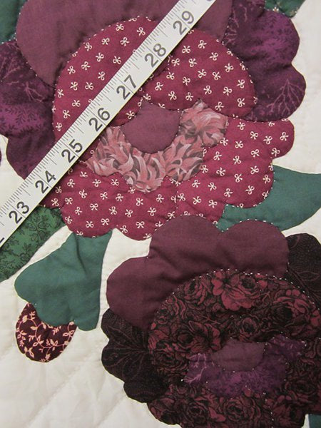 Rose Bouquet Wreath Applique Amish Quilt 101x113