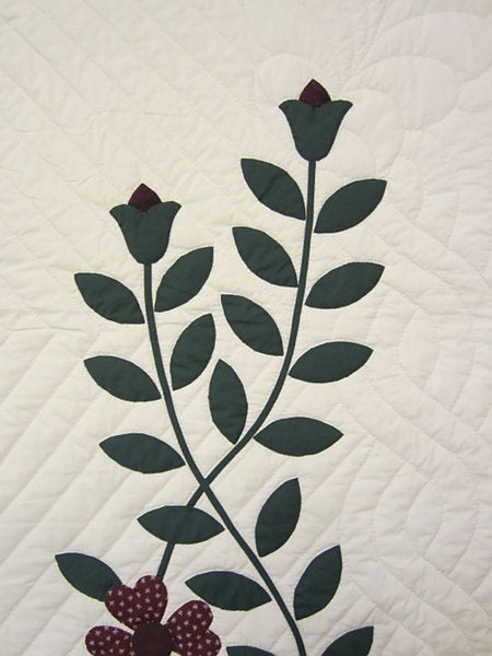 Rose Bouquet Wreath Applique Amish Quilt 101x113