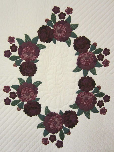 Rose Bouquet Wreath Applique Amish Quilt 101x113
