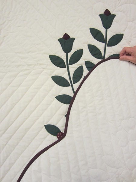 Rose Bouquet Wreath Applique Amish Quilt 101x113