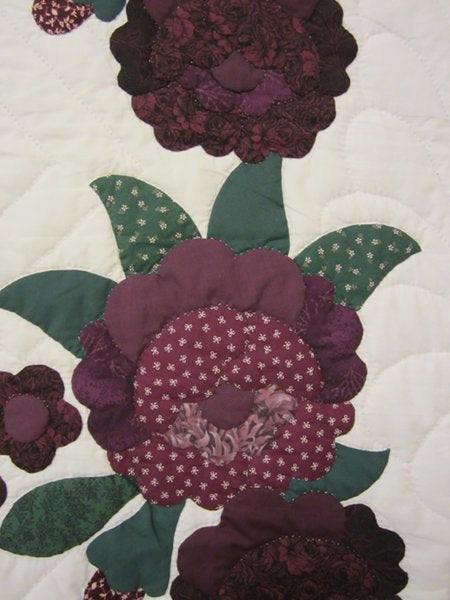Rose Bouquet Wreath Applique Amish Quilt 101x113