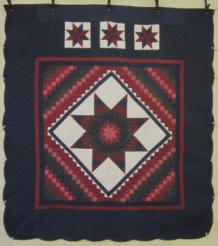Trip Around Lone Star Patchwork Amish Quilt 105x114