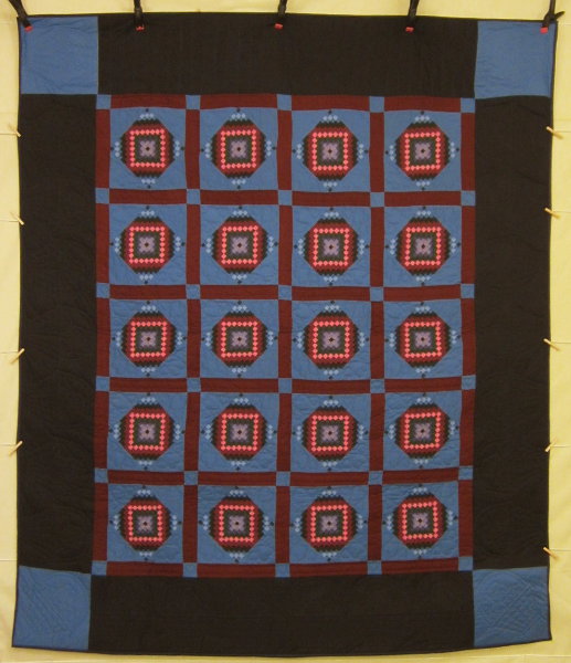 Dutch Colors Amish Mini Squares Diamond Quilt 99x109