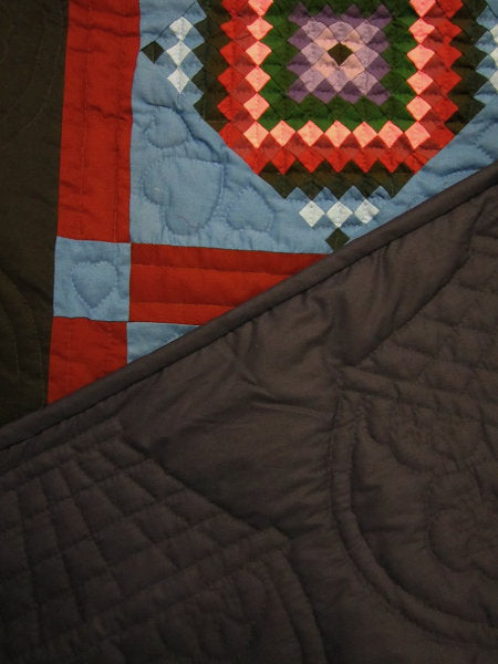 Dutch Colors Amish Mini Squares Diamond Quilt 99x109