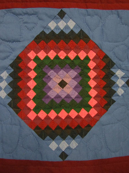 Dutch Colors Amish Mini Squares Diamond Quilt 99x109