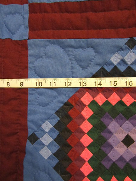 Dutch Colors Amish Mini Squares Diamond Quilt 99x109