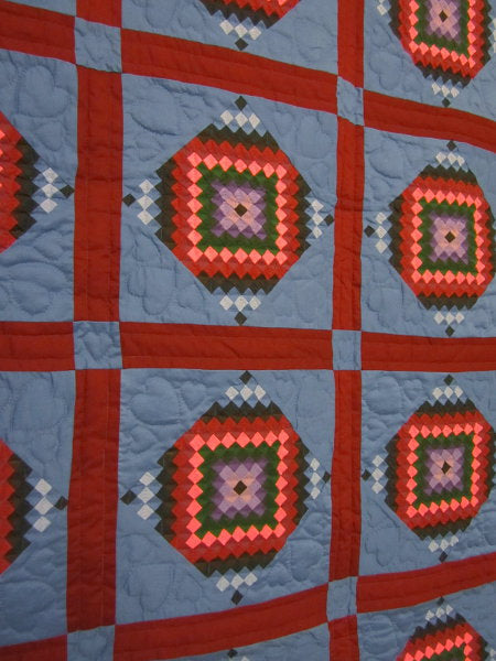 Dutch Colors Amish Mini Squares Diamond Quilt 99x109