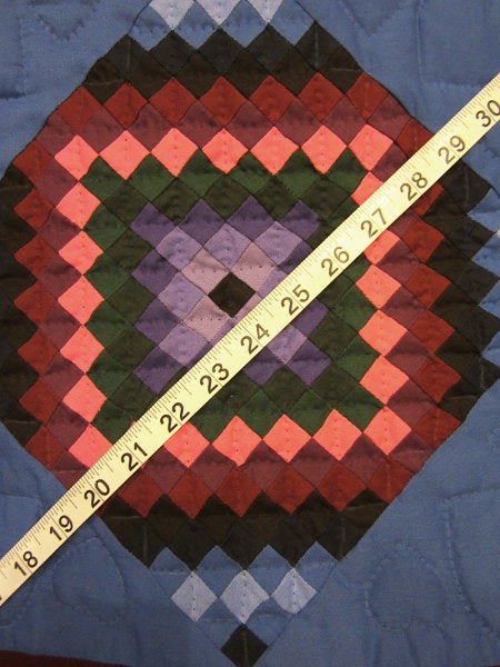 Dutch Colors Amish Mini Squares Diamond Quilt 99x109