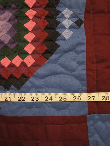 Dutch Colors Amish Mini Squares Diamond Quilt 99x109
