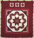 Split Compass Star Patchwork Amish Quilt 103x116