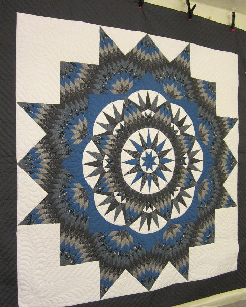 Broken Mariners Compass Star Amish Quilt 108x115