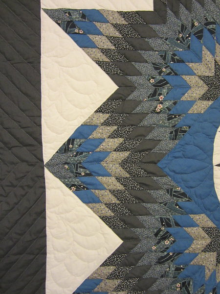 Broken Mariners Compass Star Amish Quilt 108x115