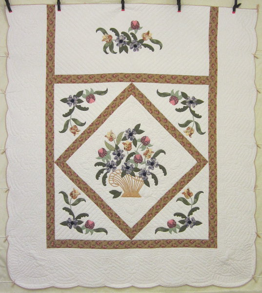 Victorian Basket Applique Amish Quilt 105x116