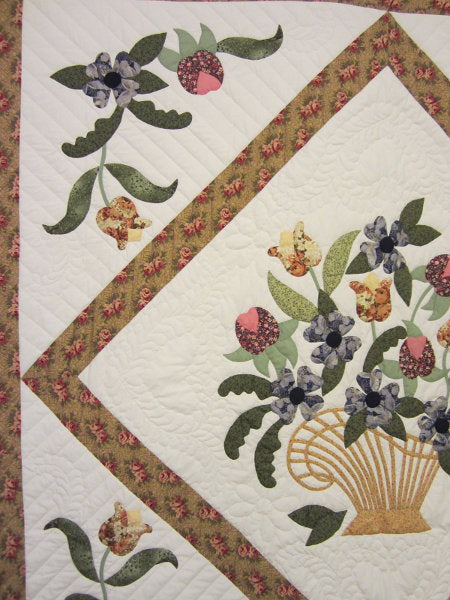 Victorian Basket Applique Amish Quilt 105x116