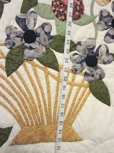 Victorian Basket Applique Amish Quilt 105x116