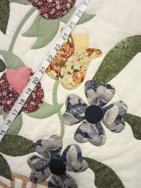 Victorian Basket Applique Amish Quilt 105x116