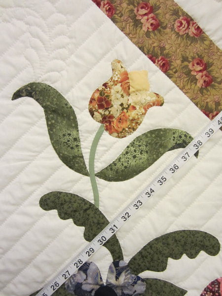 Victorian Basket Applique Amish Quilt 105x116