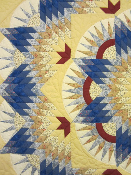 Broken Star Burst Amish Quilt 106x117