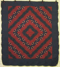Log Cabin Fan Amish Quilt 103x113