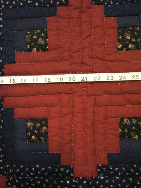 Log Cabin Fan Amish Quilt 103x113