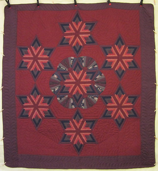 Fan Star Patchwork Amish Quilt 106x113