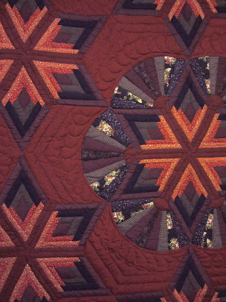 Fan Star Patchwork Amish Quilt 106x113