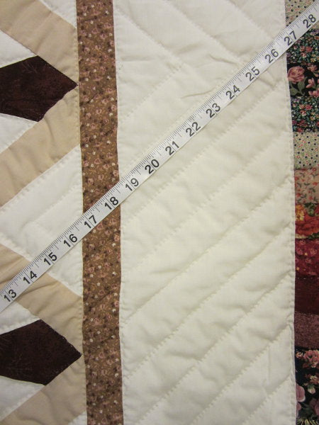 Lily Framed Flower Applique Amish Quilt 104x114
