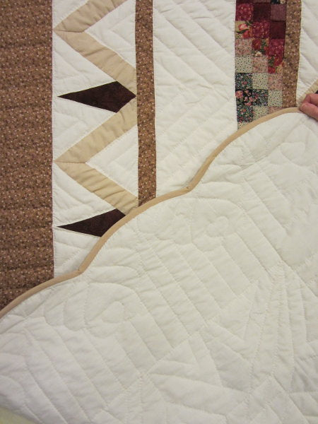 Lily Framed Flower Applique Amish Quilt 104x114