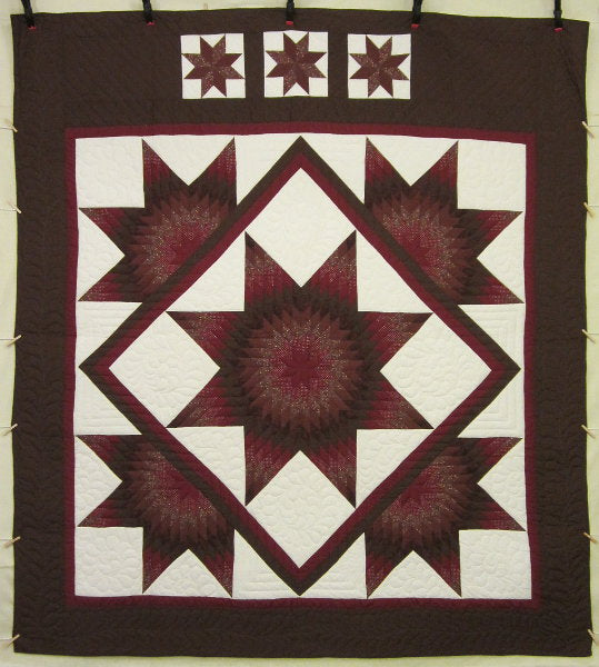 Celestial Earth Star Patchwork Amish Quilt 102x114