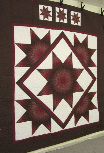 Celestial Earth Star Patchwork Amish Quilt 102x114