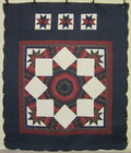 Split Stars Compass Patchwork Amish Quilt 102x117